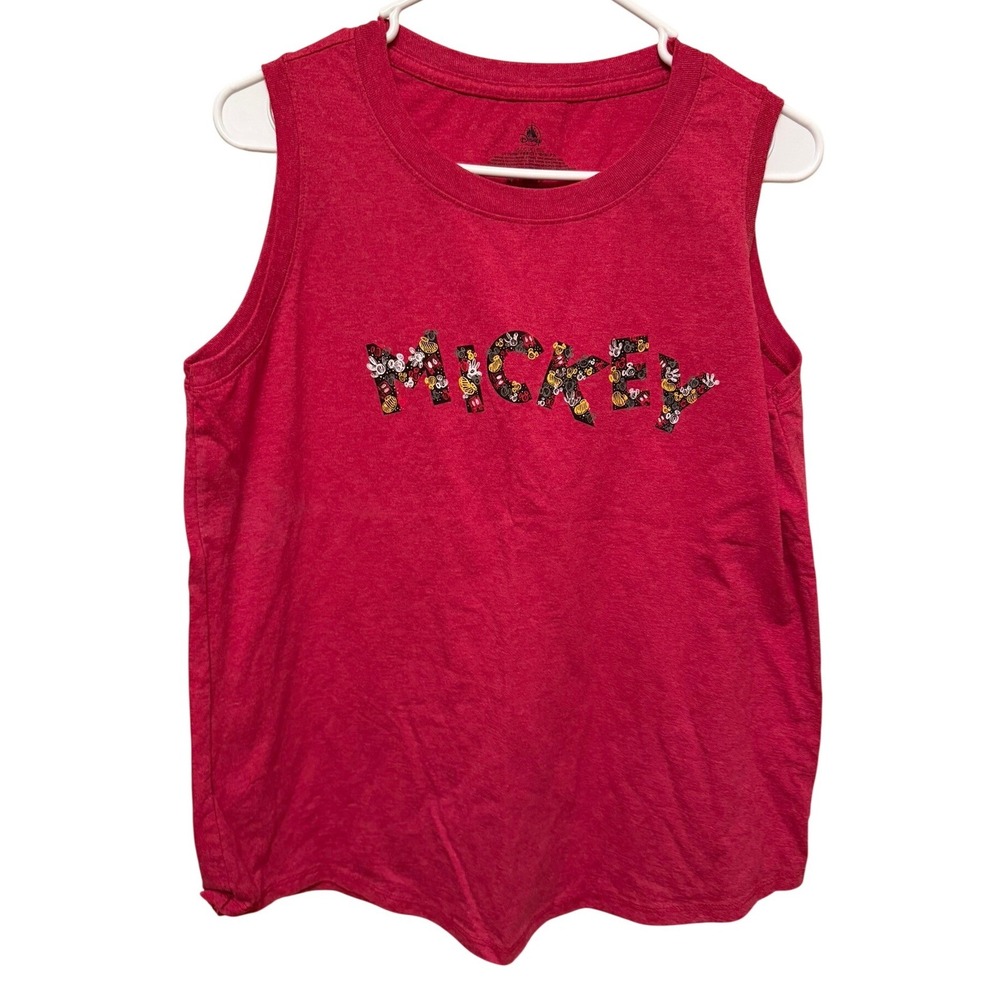 Disney‎ Parks Women's Red "Mickey" Graphic Sleeveless Muscle Tank Sz Large